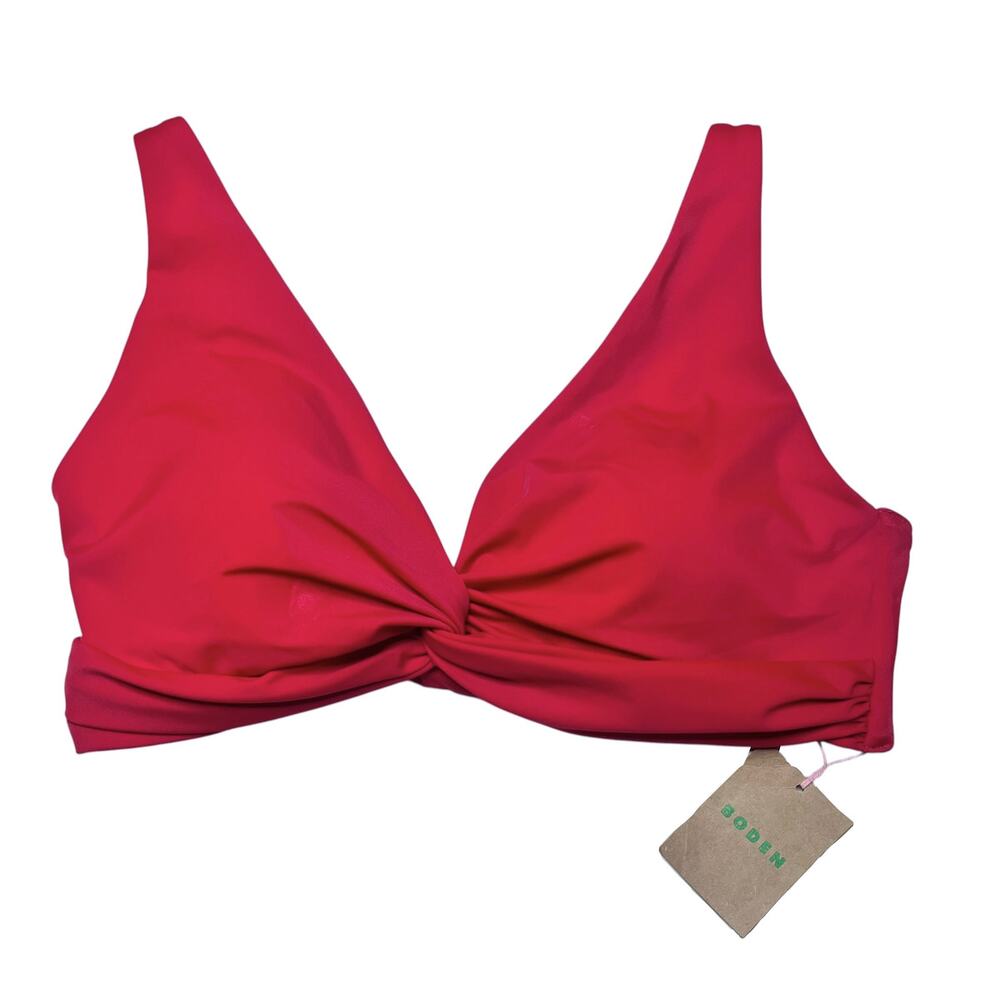 BODEN Twist Front Red Bikini Top Size 12